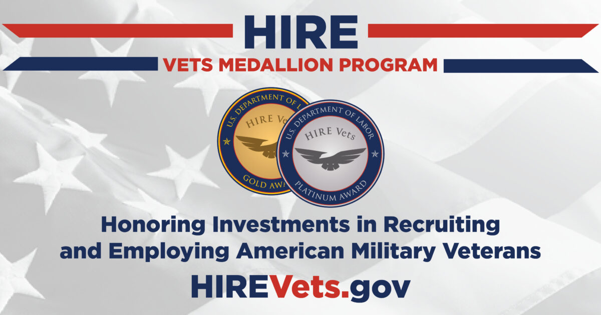 Goldbelt Falcon receives 2023 HIRE Vets Medallion Award from the U.S